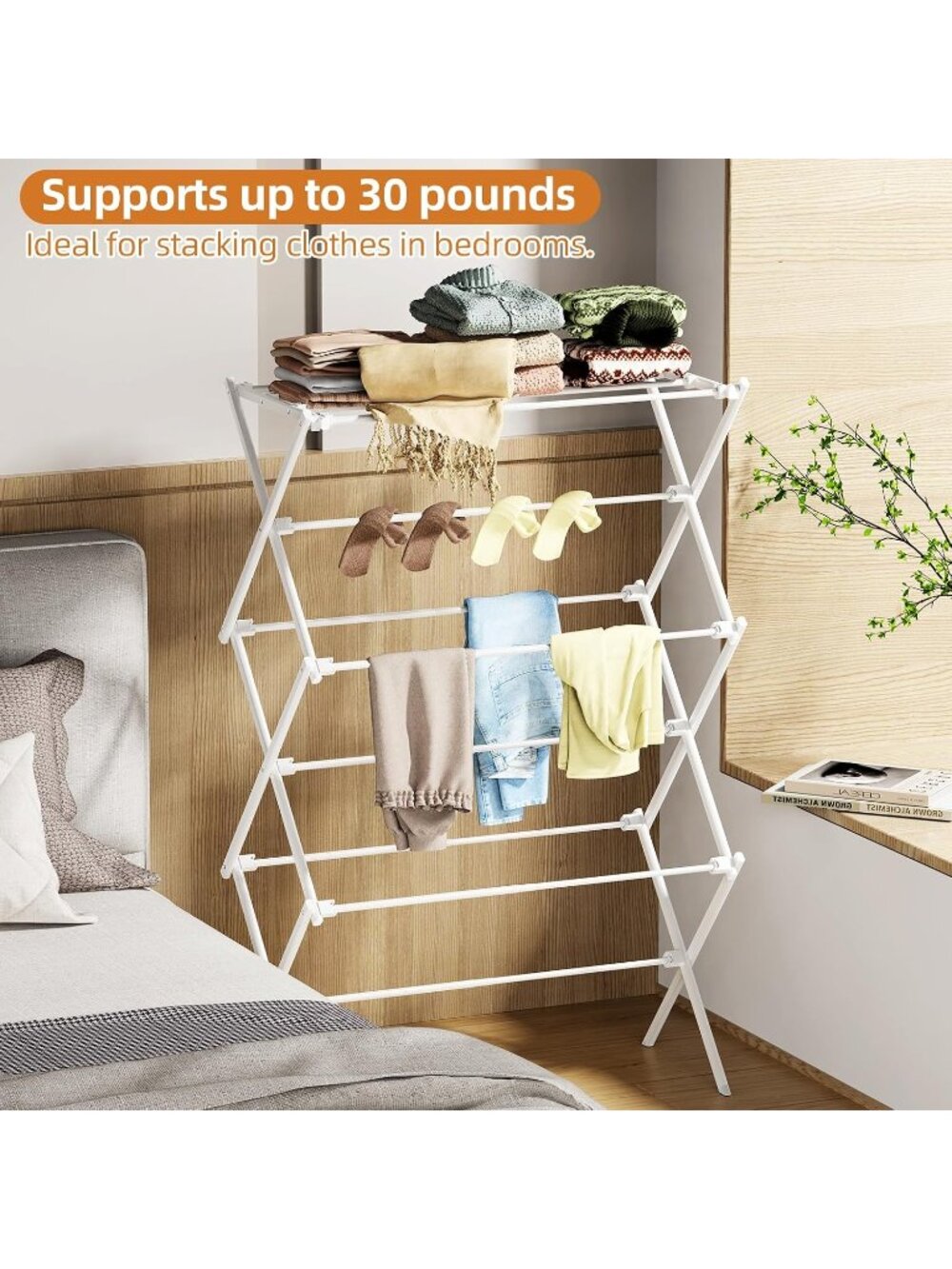New Drying Rack Clothing, 3-Tier Clothes Drying Rack Foldable - Picture 6 of 7